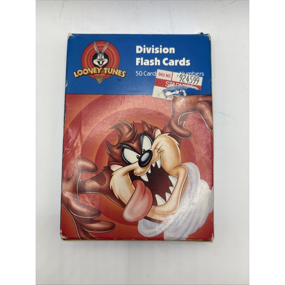 Vtg Taz Devil Division Flash Cards Looney Tunes 50 Large Math Complete 1997